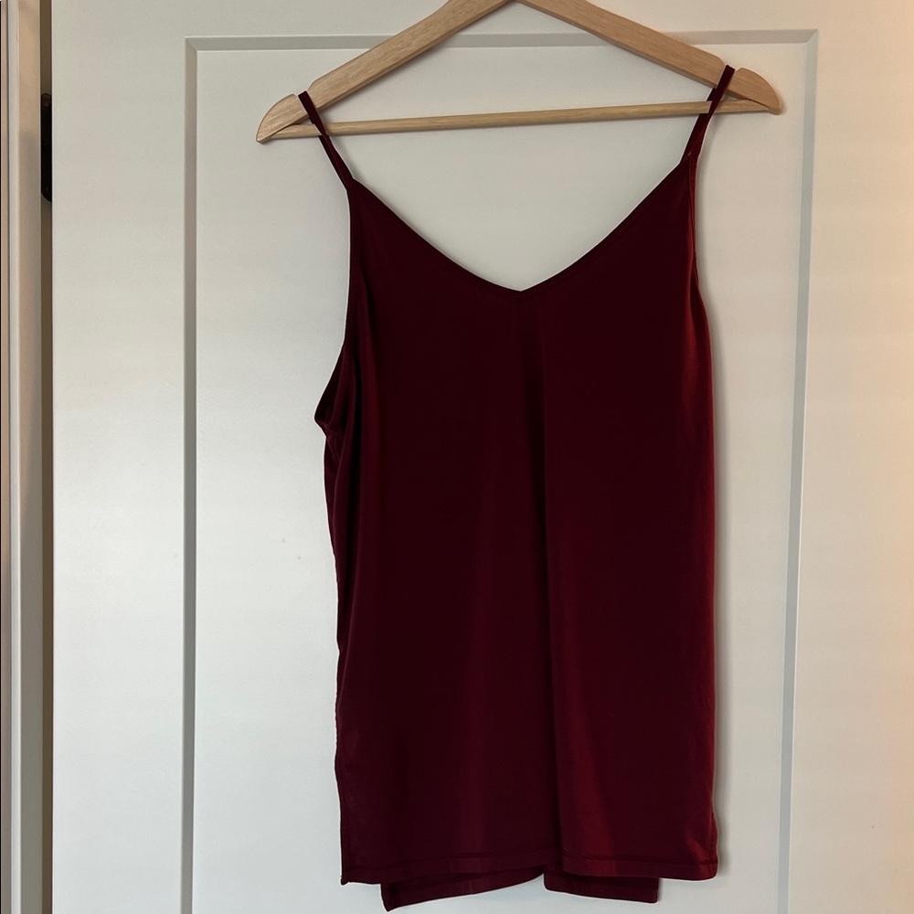 Athleta Burgundy V-Neck Spaghetti Strap Cami